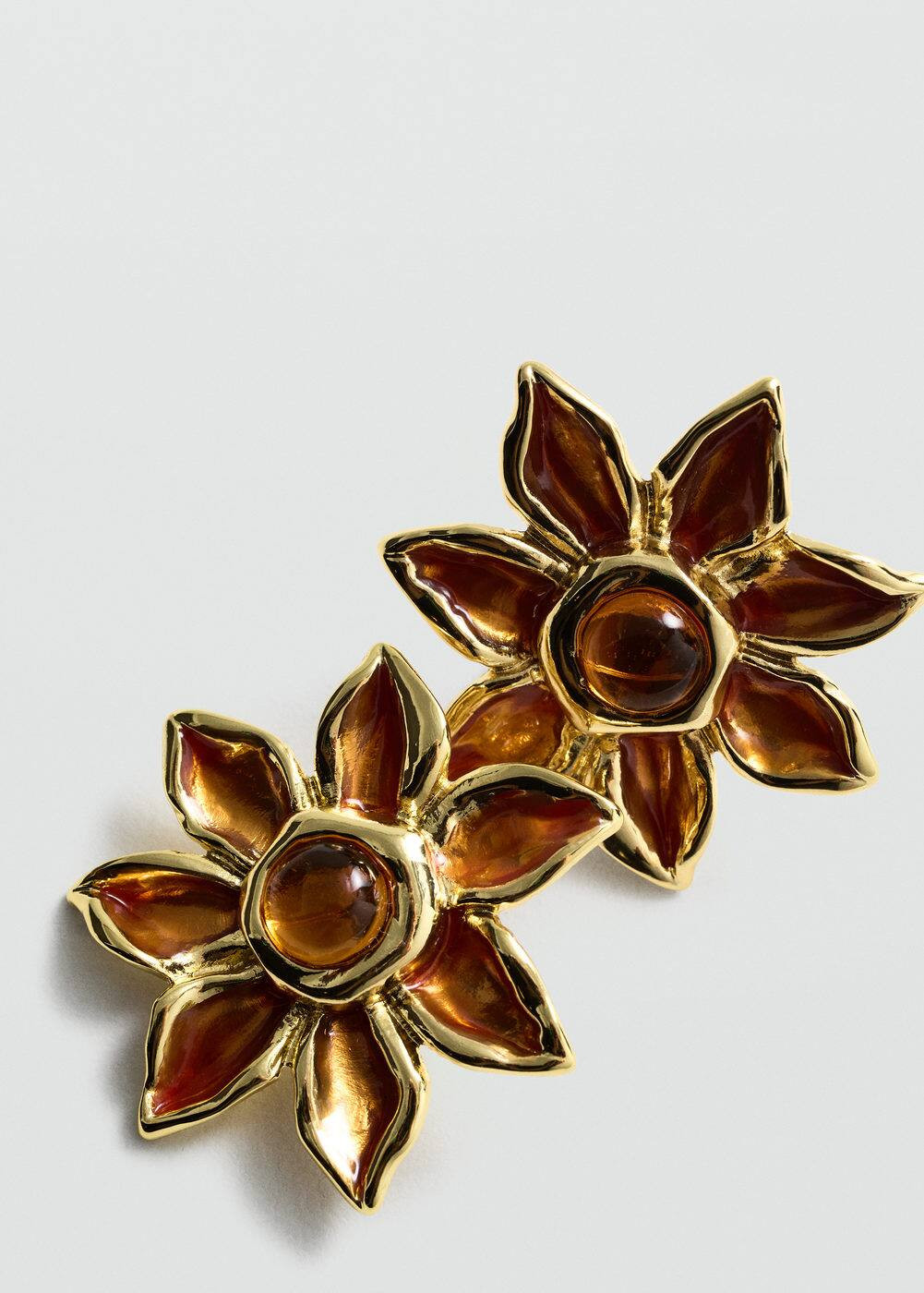 Maxi flower earrings -  Women | Mango United Kingdom | MANGO (UK)