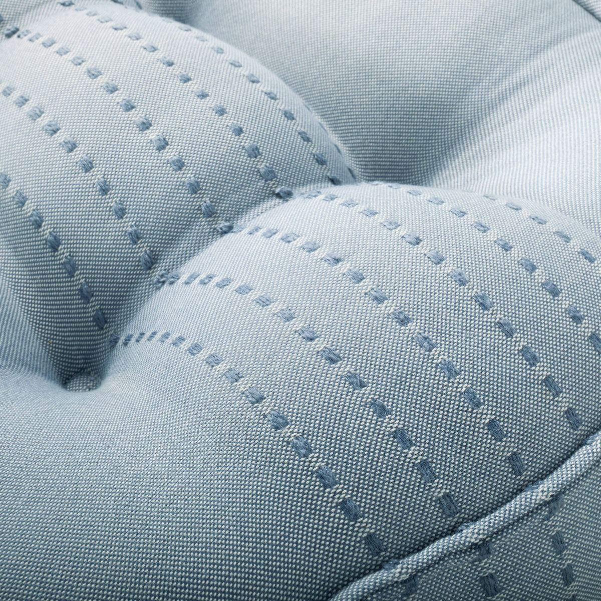 52"x24"x6" Rib Stripe Woven Chambray French-Style Indoor/Outdoor Floor Cushion Blue - Hearth & Ha... | Target