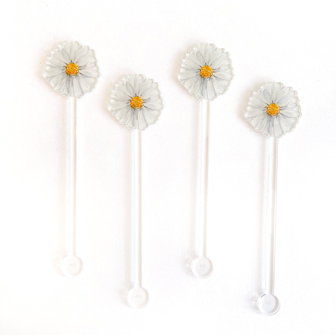 Daisy Stir Sticks  Daisy Floral Drink Stirrers  Daisy Party - Etsy | Etsy (US)