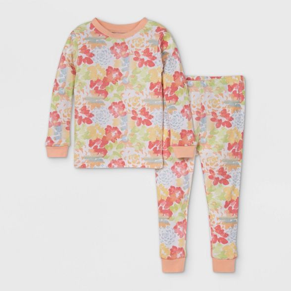 Burt's Bees Baby® Toddler Girls' Succulent Pajama Set - Pink | Target