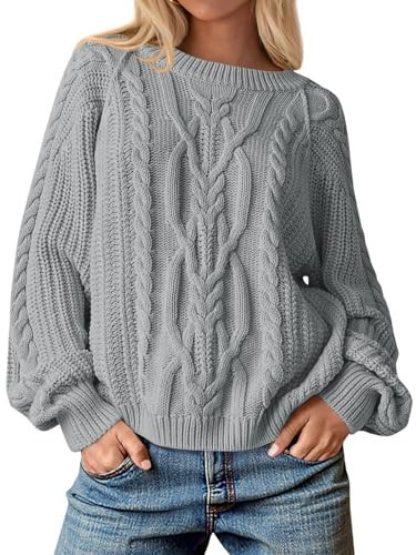 Cicy Bell Womens Fall Oversized Cable Knit Chunky Loose Fit Sweaters Tops | Amazon (US)