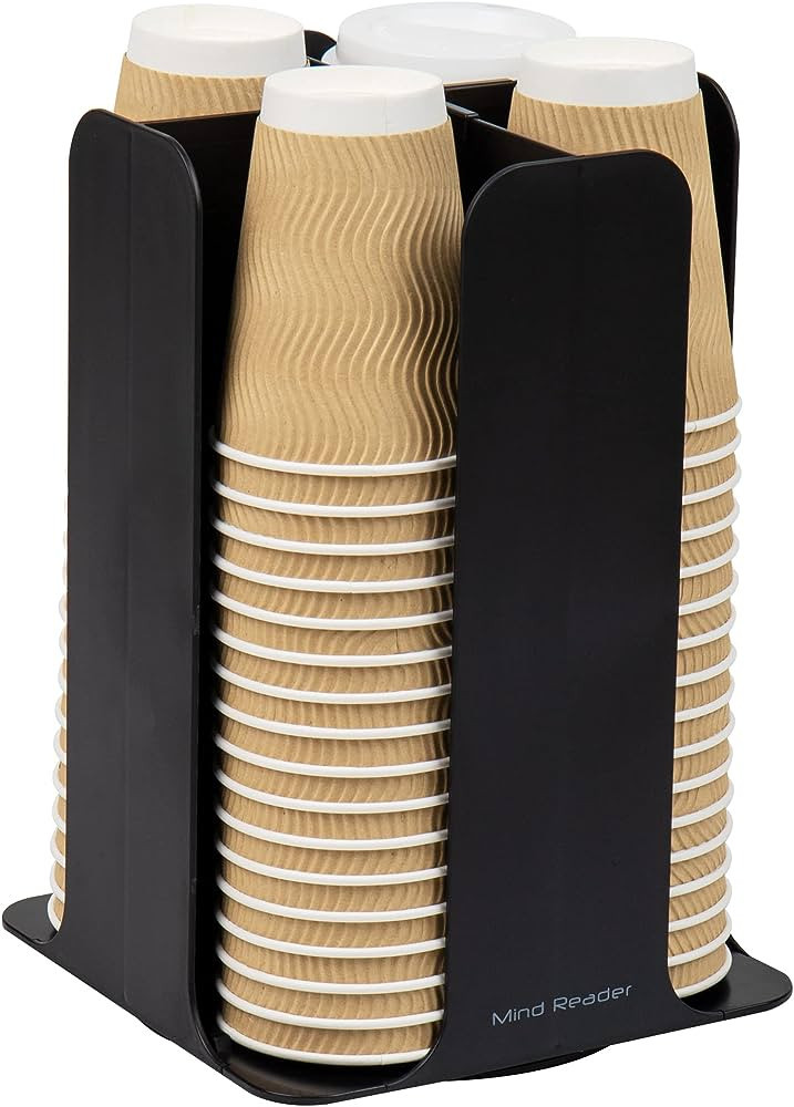 Mind Plastic, Reader Cup and Lid Organizer Carousel, 4 Compartment, Black, 7.75 x 12 x 7.75 | Amazon (US)
