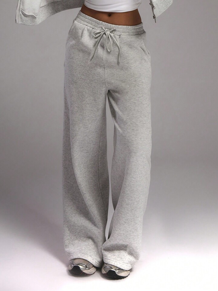 MUSERA Pantalones de chándal de pierna ancha con bolsillo, para vacaciones de primavera | SHEIN