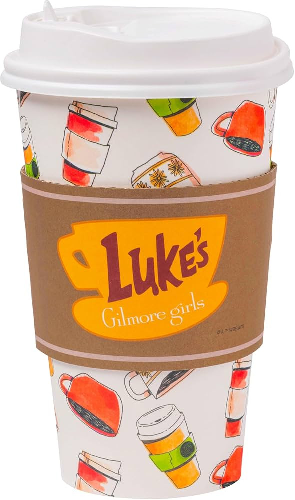 Silver Buffalo Gilmore Girls Lukes Logo 8pk Paper Travel Cup with Lid, 16 Ounces | Amazon (US)