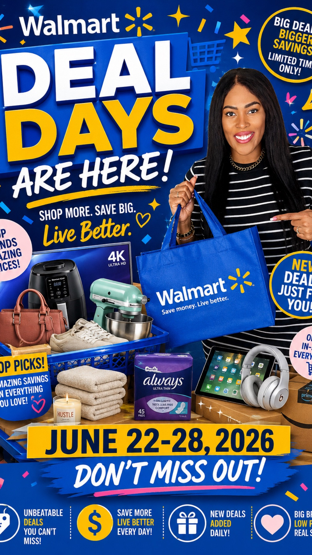 Walmart Week is here! 💙

From June 22-28, Walmart is rolling out huge savings across home, tech, beauty, back-to-school, everyday essentials and more!

One of the biggest perks? Walmart+ members get early access to select deals before everyone else. 👏

If you’ve been thinking about joining, Walmart is currently offering 50% off an annual Walmart+ membership, bringing the price down to just $49 for the year 🙌

This is a great time to sign up if you’re planning to shop Walmart Week and want access to all the deals. 🔗

#LTKSaleAlert