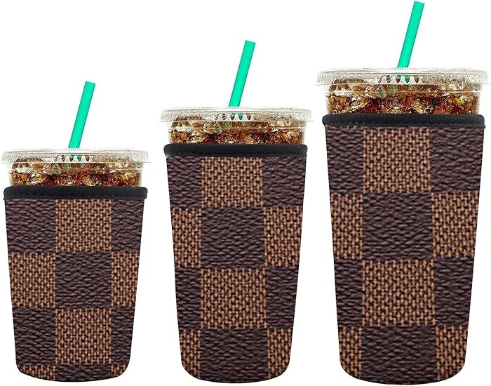 3 Pack Reusable Neoprene Insulator Sleeve for Iced Coffee Cups, Funny Coffee Cup Sleeves for 16-3... | Amazon (US)