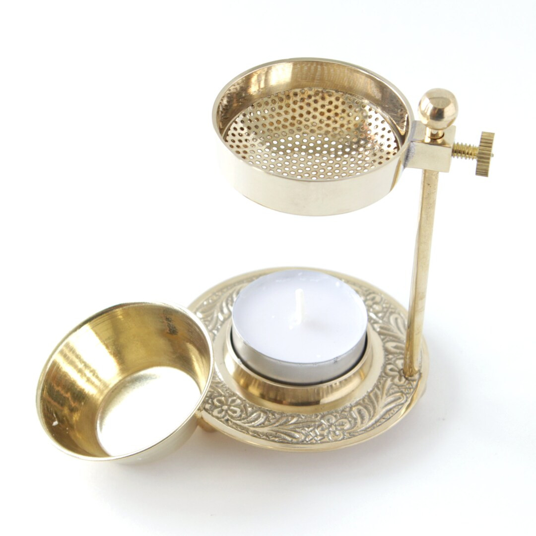Brass Resin/Loose Incense/Oil Burner ~ Adjustable ~ 2 in 1 Burner ~ Tea Candle Burner ~ No Charco... | Etsy (US)