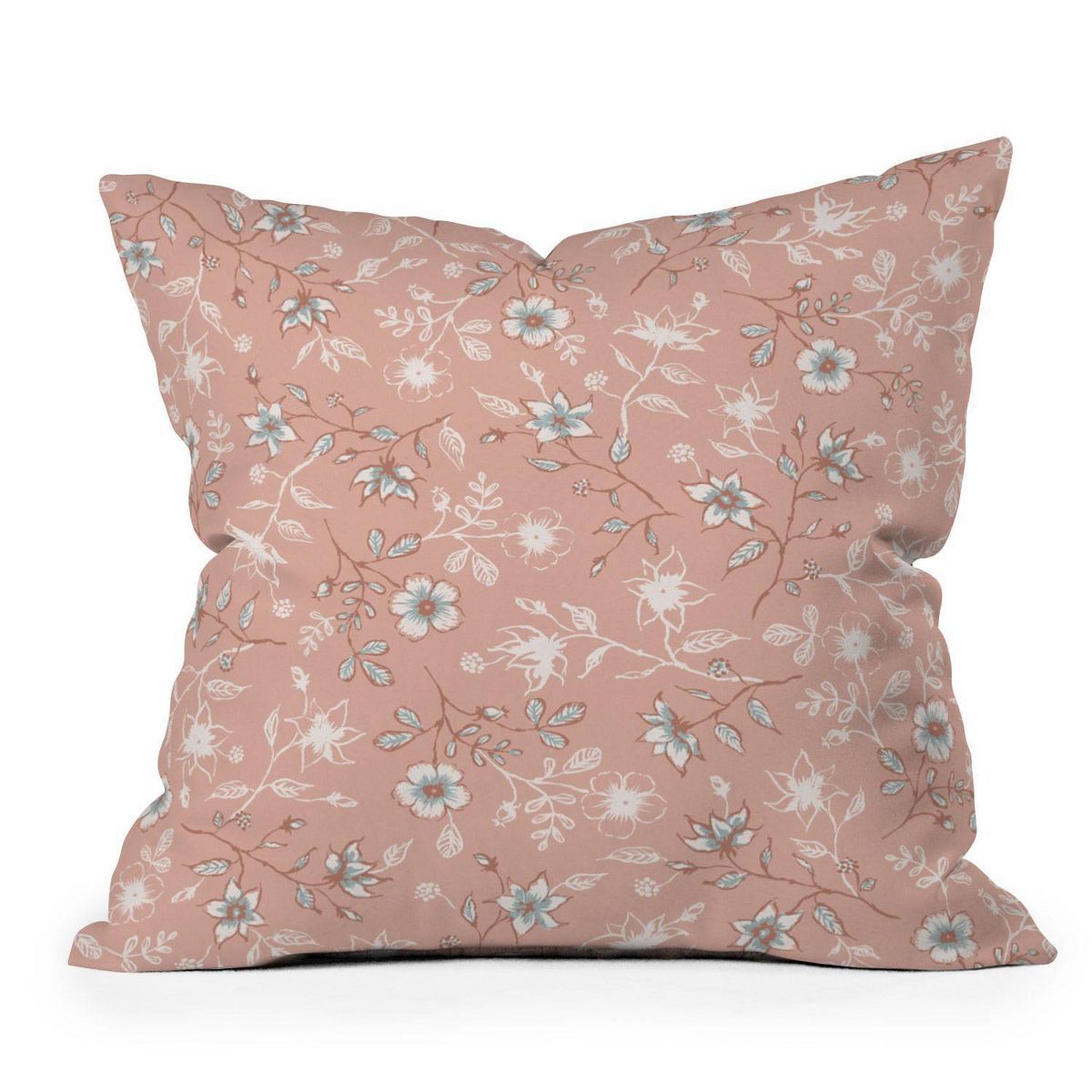 16"x16" Wagner Campelo Villandry Floral Square Throw Pillow Pink - Deny Designs | Target
