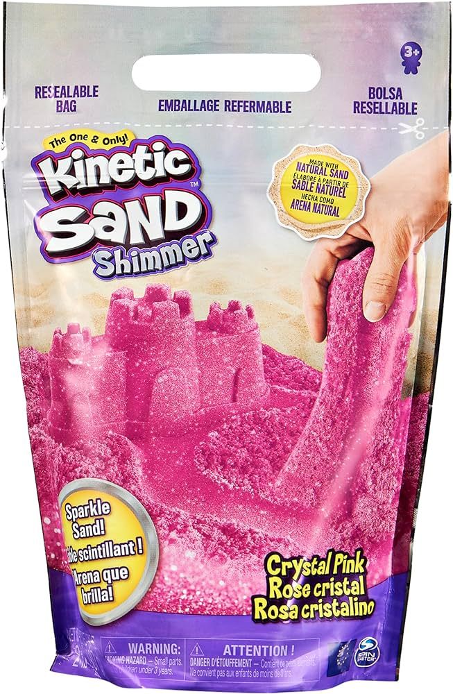 Kinetic Sand, Crystal Pink 2lb Bag of All-Natural Shimmering Play Sand for Squishing, Mixing and ... | Amazon (US)