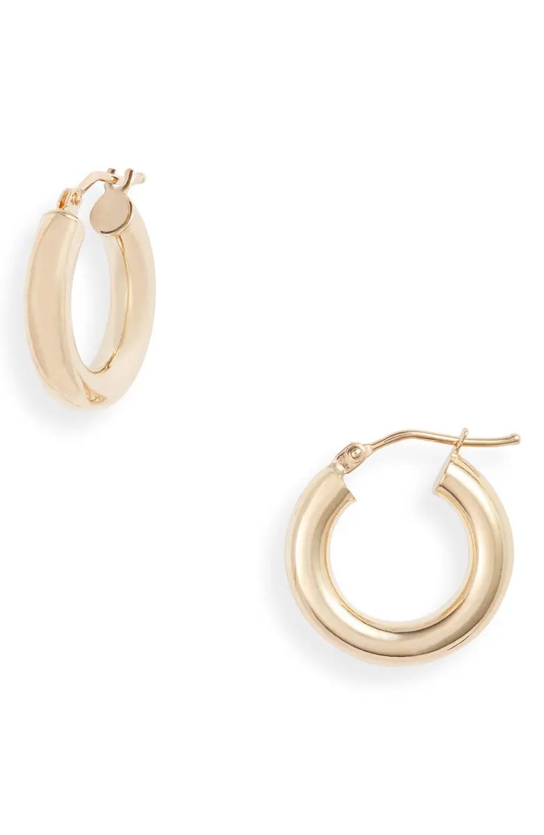 Essentials 14K Gold Smooth Hoop Earrings | Nordstrom