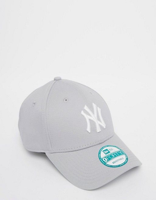 New Era 9Forty NY Cap in Gray | ASOS US