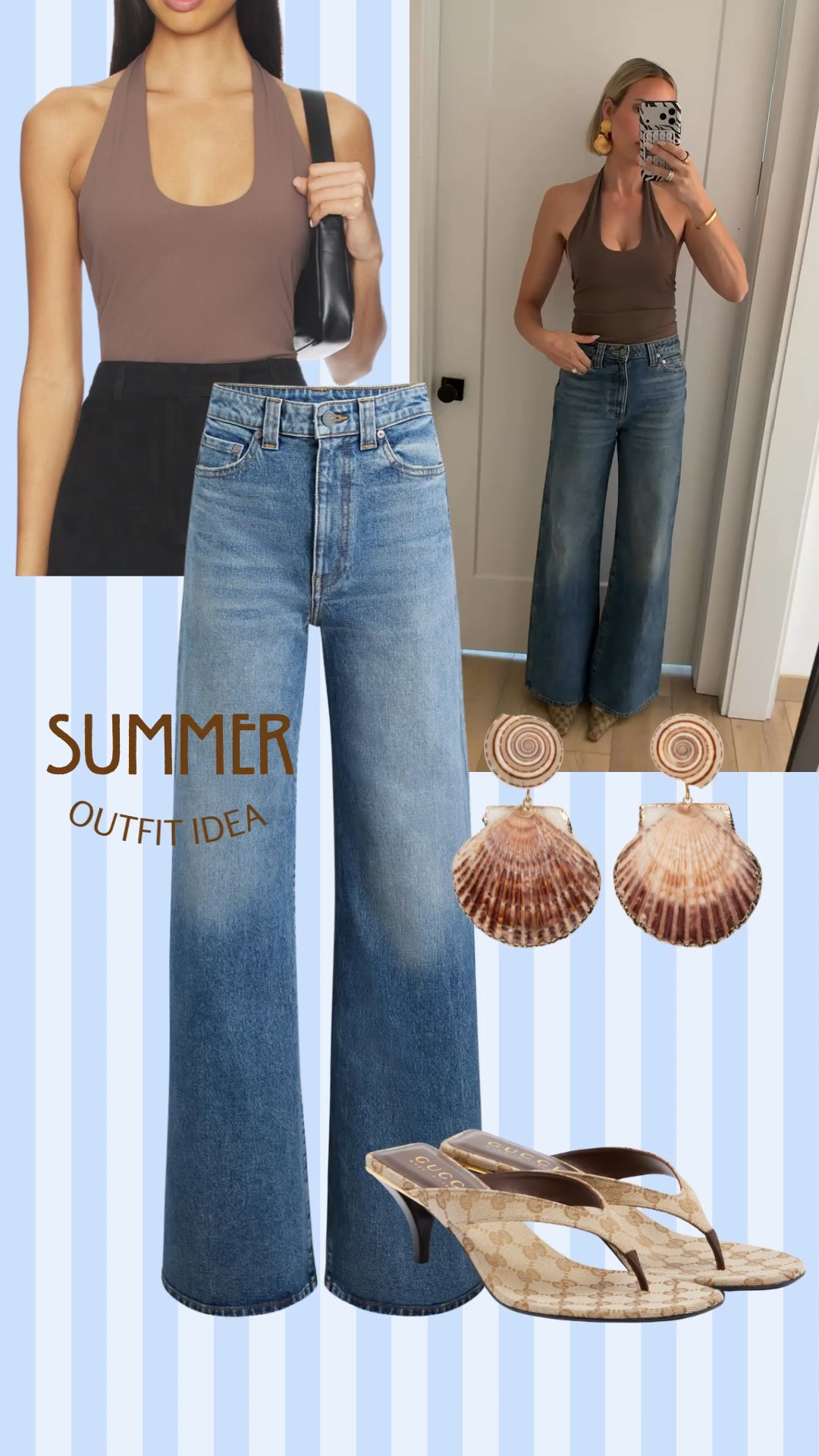 Summer outfit idea🐚 if you’re in between sizes, size up in the tank. Jeans run tts ￼

#LTKootd #LTKOver40 #LTKTall