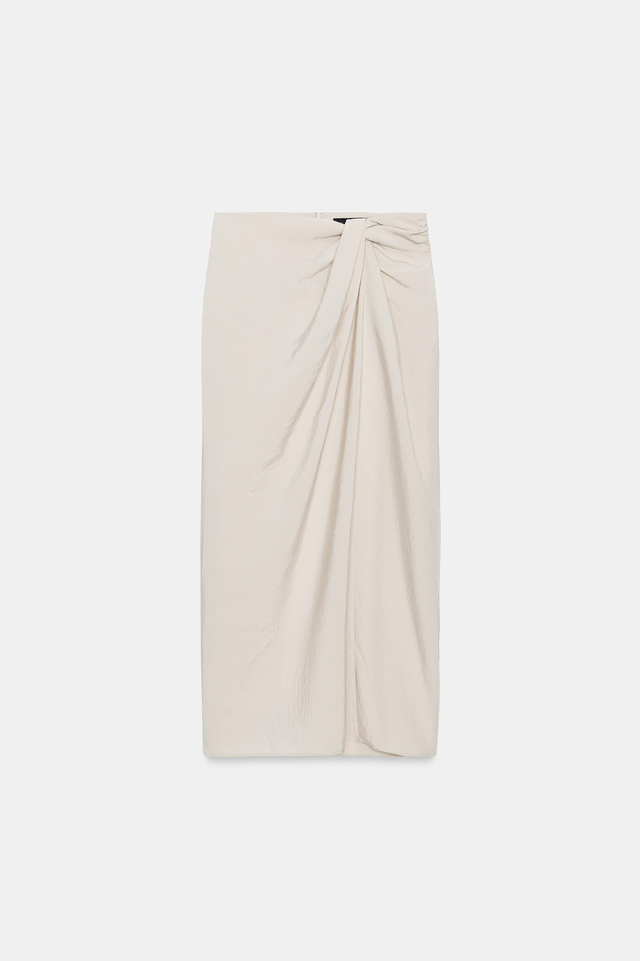GATHERED PAREO MIDI SKIRT | Zara US