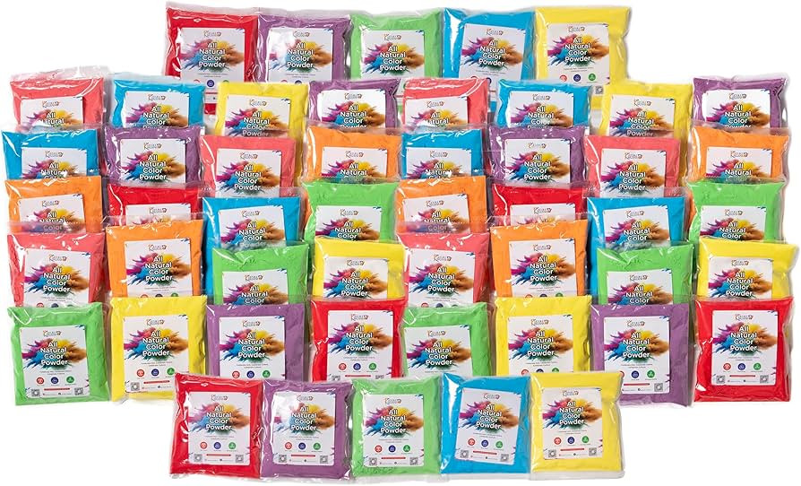 Kulture Khazana All Natural, Washable, Biodegradable, Holi Non-Toxic Color Powder 100gm Pack of 5... | Amazon (US)