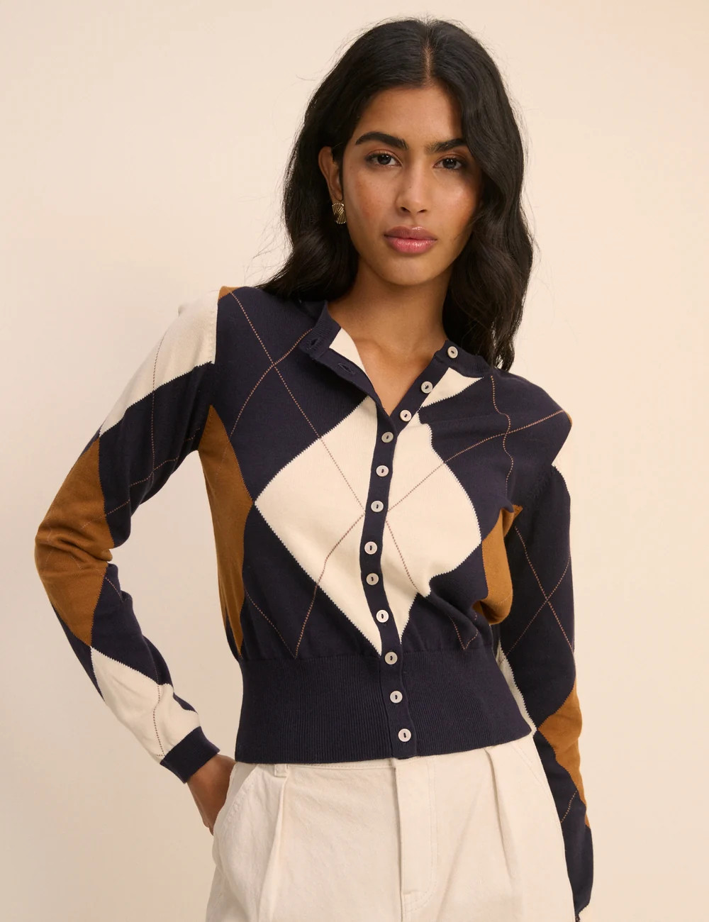 Navy Argyle Cardigan | Nobody's Child
