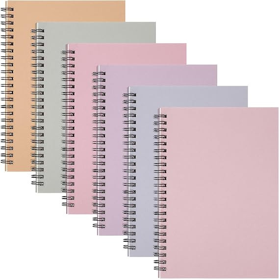 Fuutreo 6 Pack Spiral Notebooks 10.5 x 7.45 Inch College Ruled Journal with Kraft Cover, B5 70 Sh... | Amazon (US)