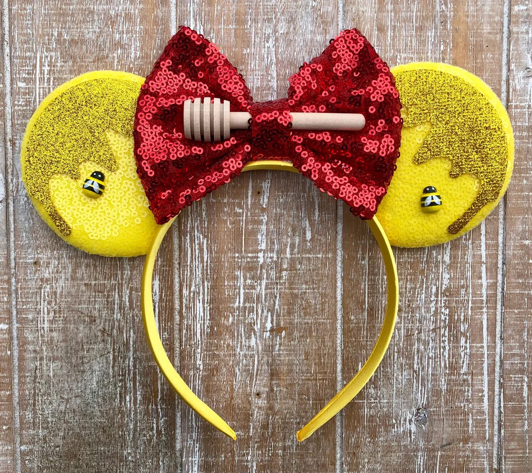 Silly Old Honey Bear Mouse Ears Traditional Headband Baby Headband Scrunchie / Glitter Honey Mous... | Etsy (US)