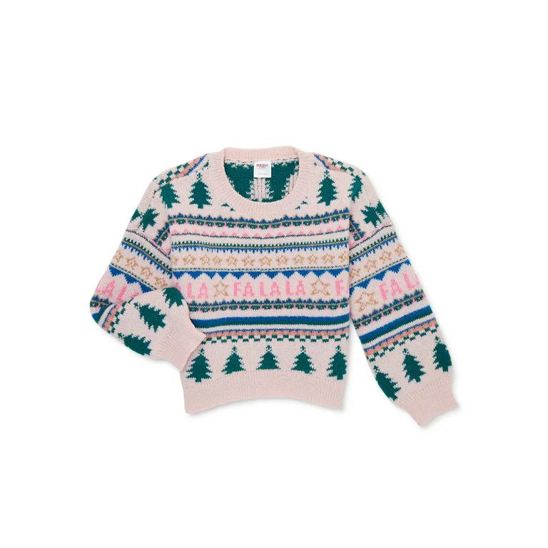Holiday Time Girls Christmas Sweater, Sizes 4-18 & Plus | Walmart (US)