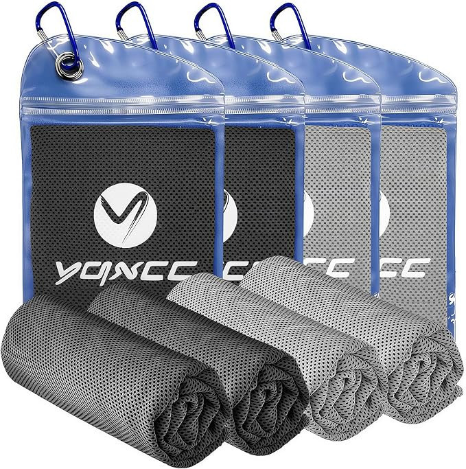 4 Pack Cooling Towels (40"x12"), Ice Cool Neck Towel, Soft Breathable Microfiber for Gym, Yoga, G... | Amazon (US)