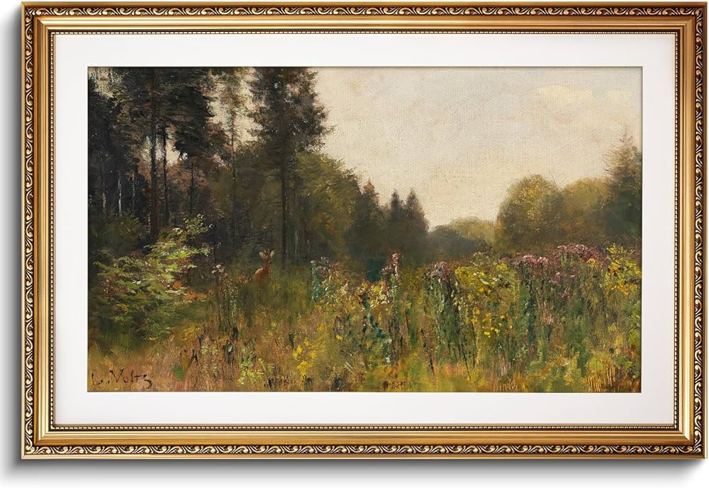 VIYYIEA Gold Framed Large Wall Art Canvas Print Landscape Home Decor Vintage Farmhouse Wall Art f... | Amazon (US)