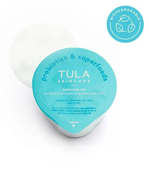 Purifying & pH Balancing Biodegradable Toner Pads Refill | Tula Skincare
