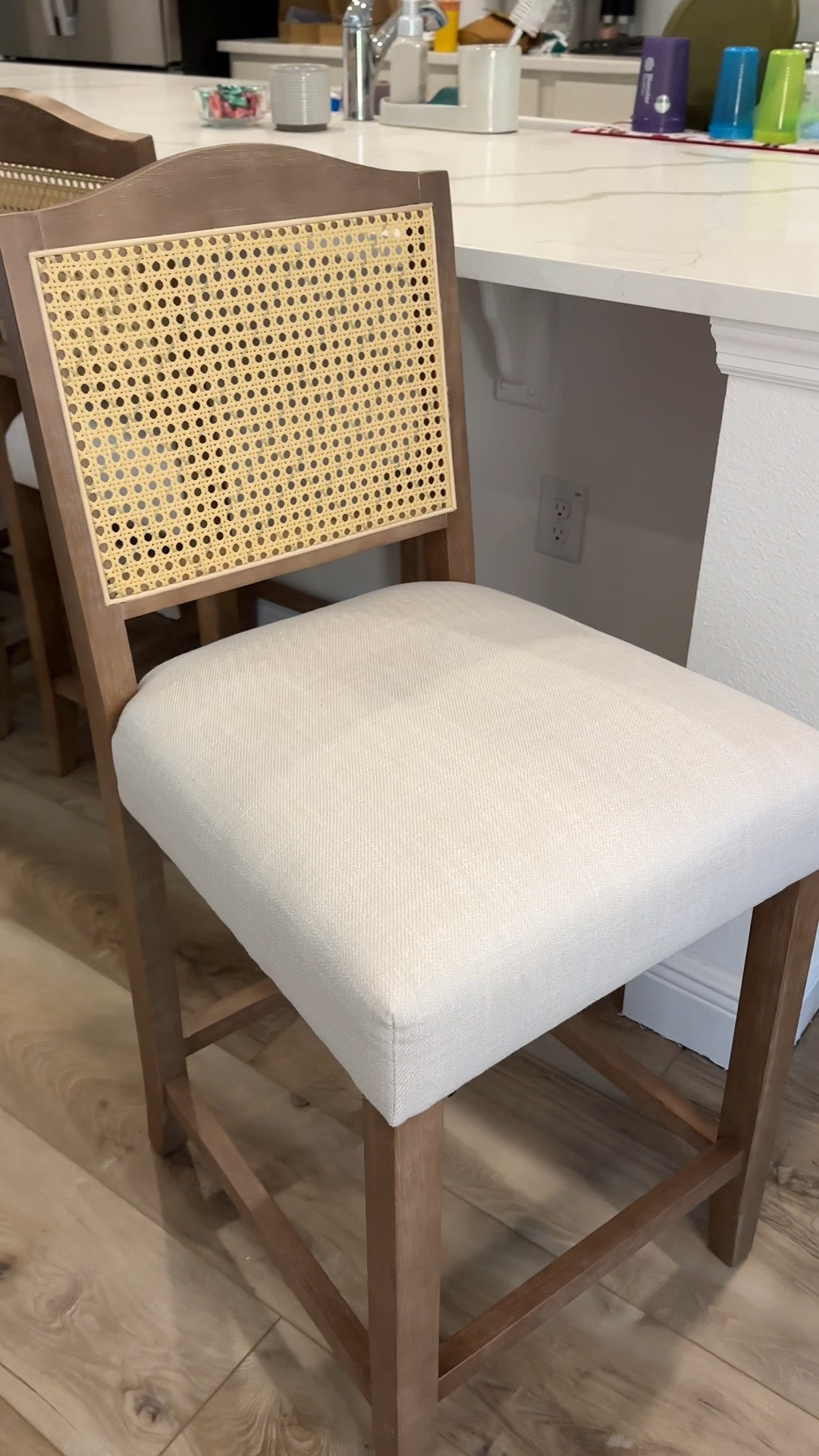 The perfect farmhouse style barstools from Amazon 😍 Linked the exact height these are, but they also come in a taller set! 

#LTKHome