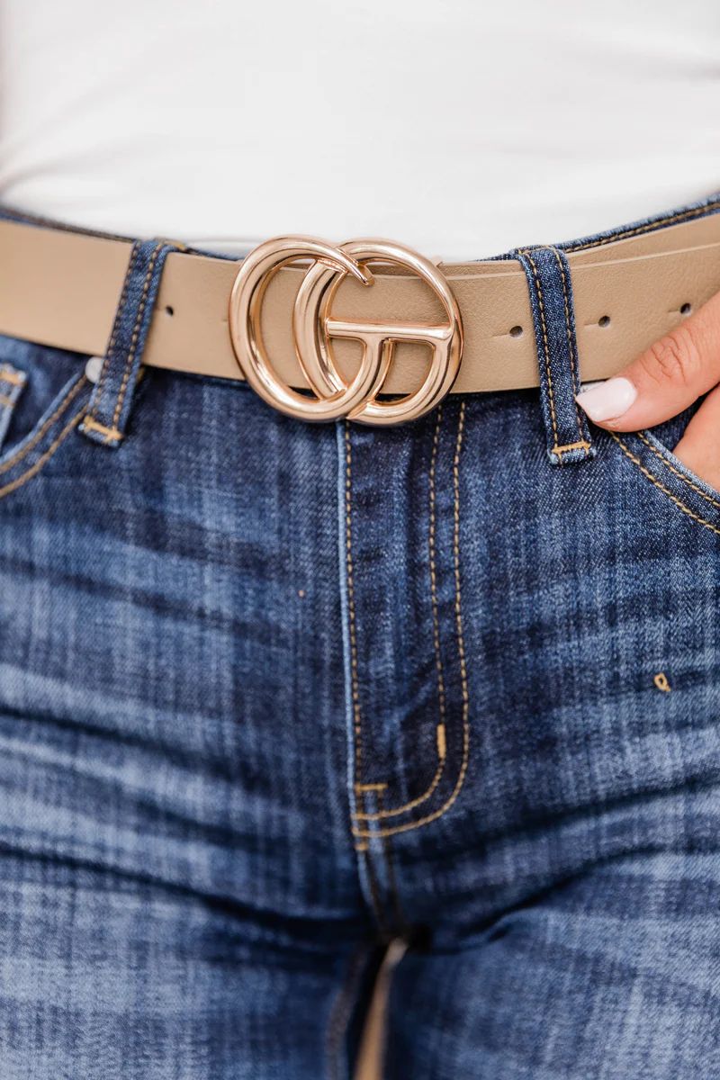 Great Escape Taupe Belt | The Pink Lily Boutique