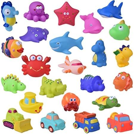 Liberty Imports 15 PCS Water Bath Squirties - Fun Floating Squeeze and Squirt Bathtub Squirters - Id | Amazon (US)