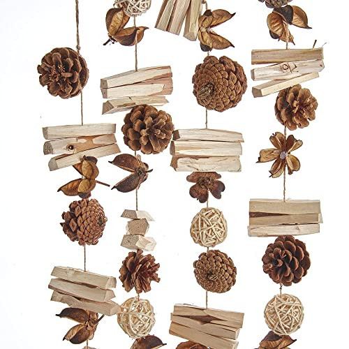 Kurt S. Adler Pinecone and Wood Garland, 72-Inches, Brown | Amazon (US)