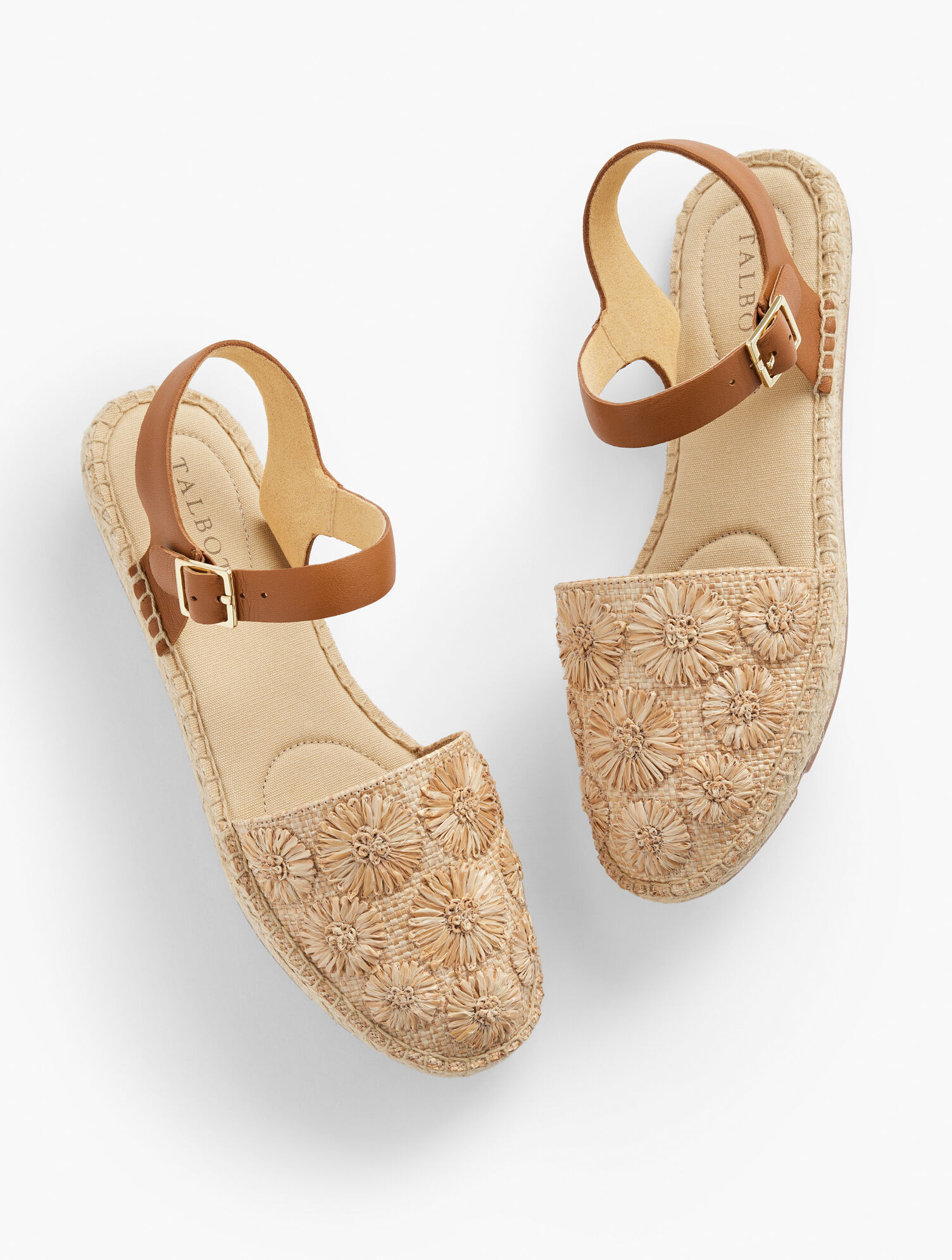 Izzy Raffia Espadrille Flats - Embroidered Floral | Talbots