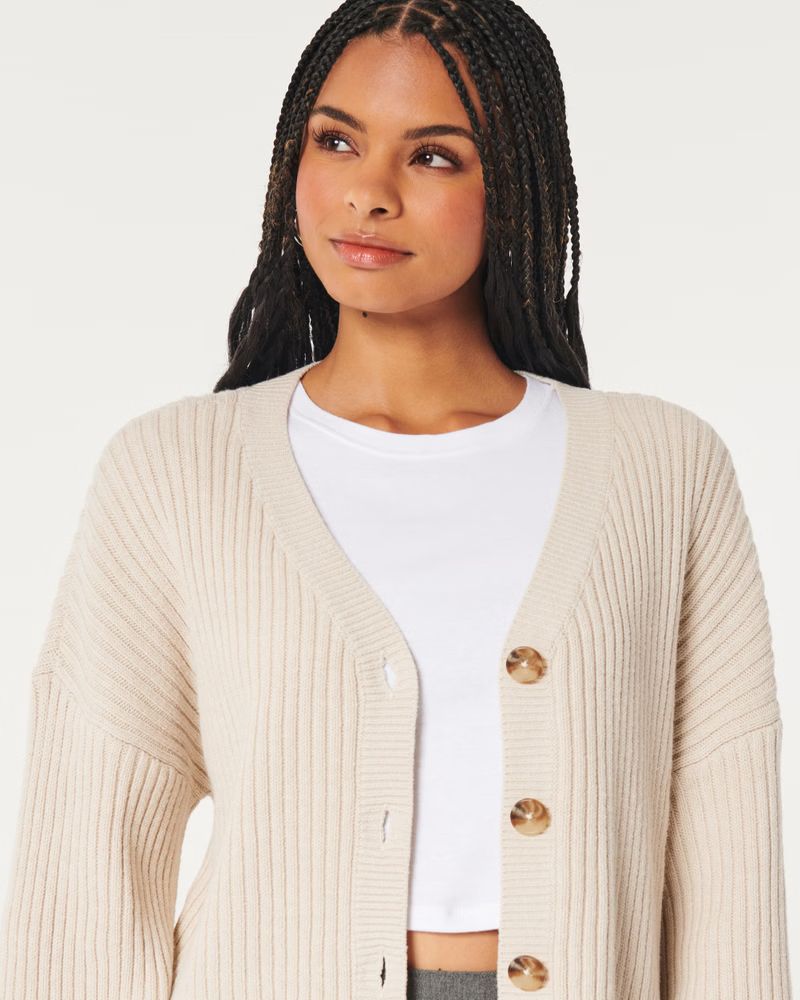 Easy Cozy Ribbed Cardigan | Hollister (US)