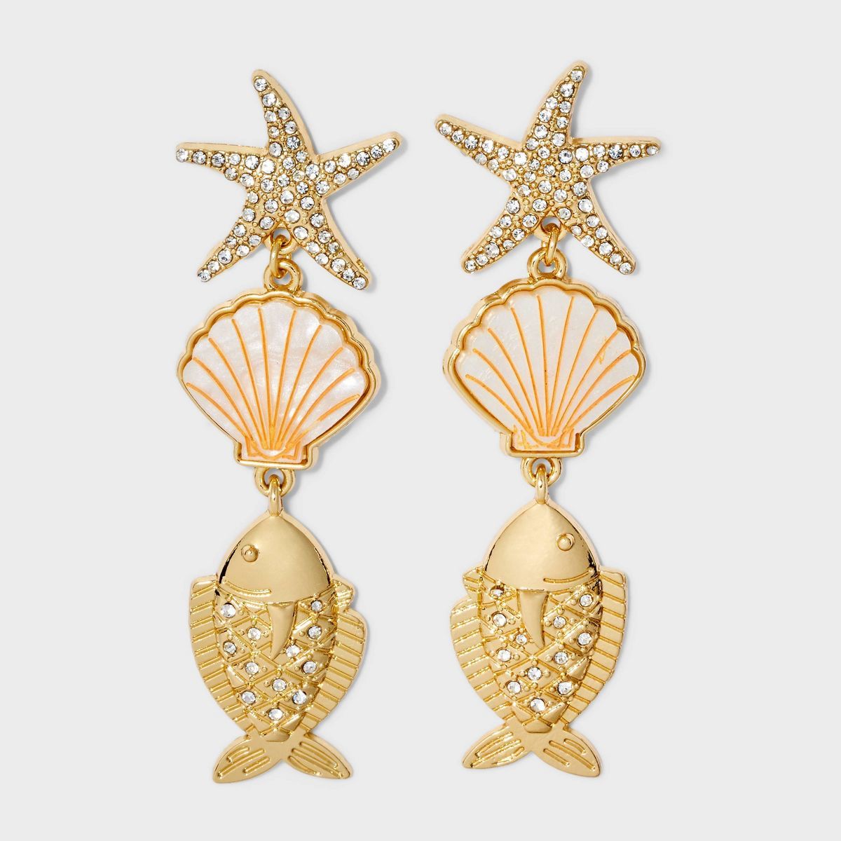 SUGARFIX by BaubleBar Give Them Shell Earrings - Gold | Target