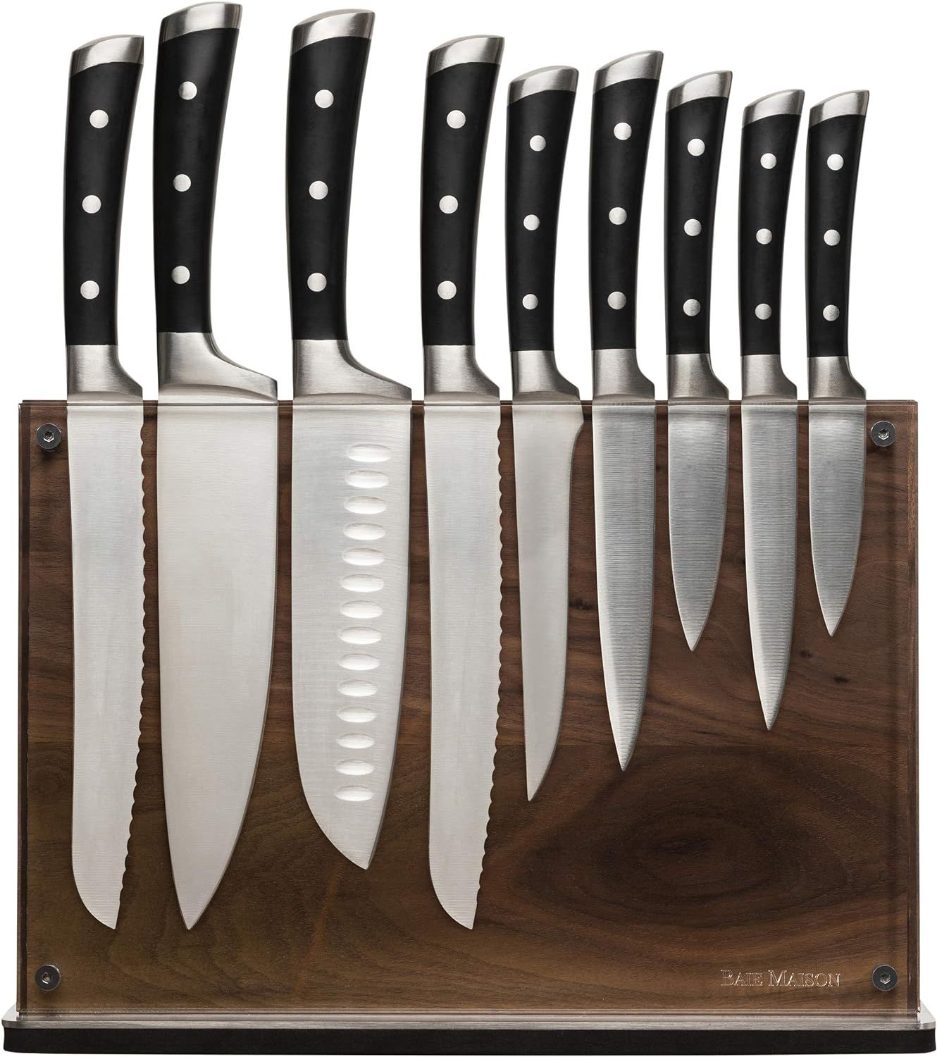 Stylish Large Magnetic Knife Holder - Holds 16+ Knives | Walnut Wooden Knife Block Without Knives... | Amazon (US)