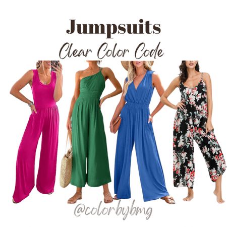 Clear Color Code Jumpsuits 

Color:

Rose Red
Forest
Sky  Blue
Black

Clear Winter
Clear Spring


#LTKSeasonal #LTKFindsUnder50 #LTKStyleTip