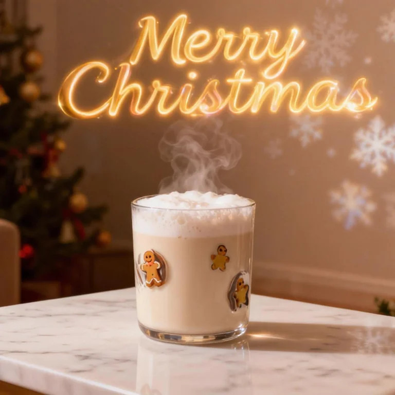 SkyPuzzle 14oz Christmas Double Wall Glass Cup, Thick Transparent Embossed Gingerbread Man Design... | Walmart (US)