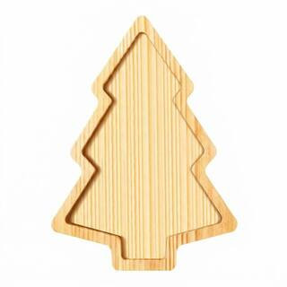 Ceramic 2-Piece Wooden Christmas Charcuterie Board Set 14.17 x 8.15 in. Tree and Snowman Holiday Serving Platters | The Home Depot