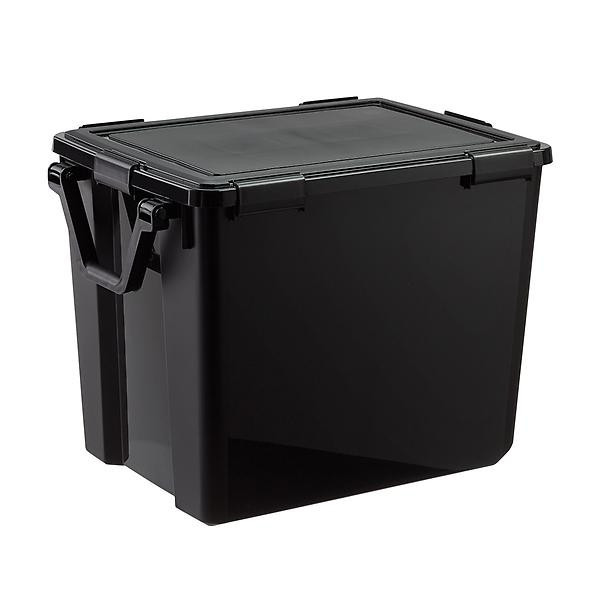 103 qt. Black Weathertight Tote with Wheels | The Container Store