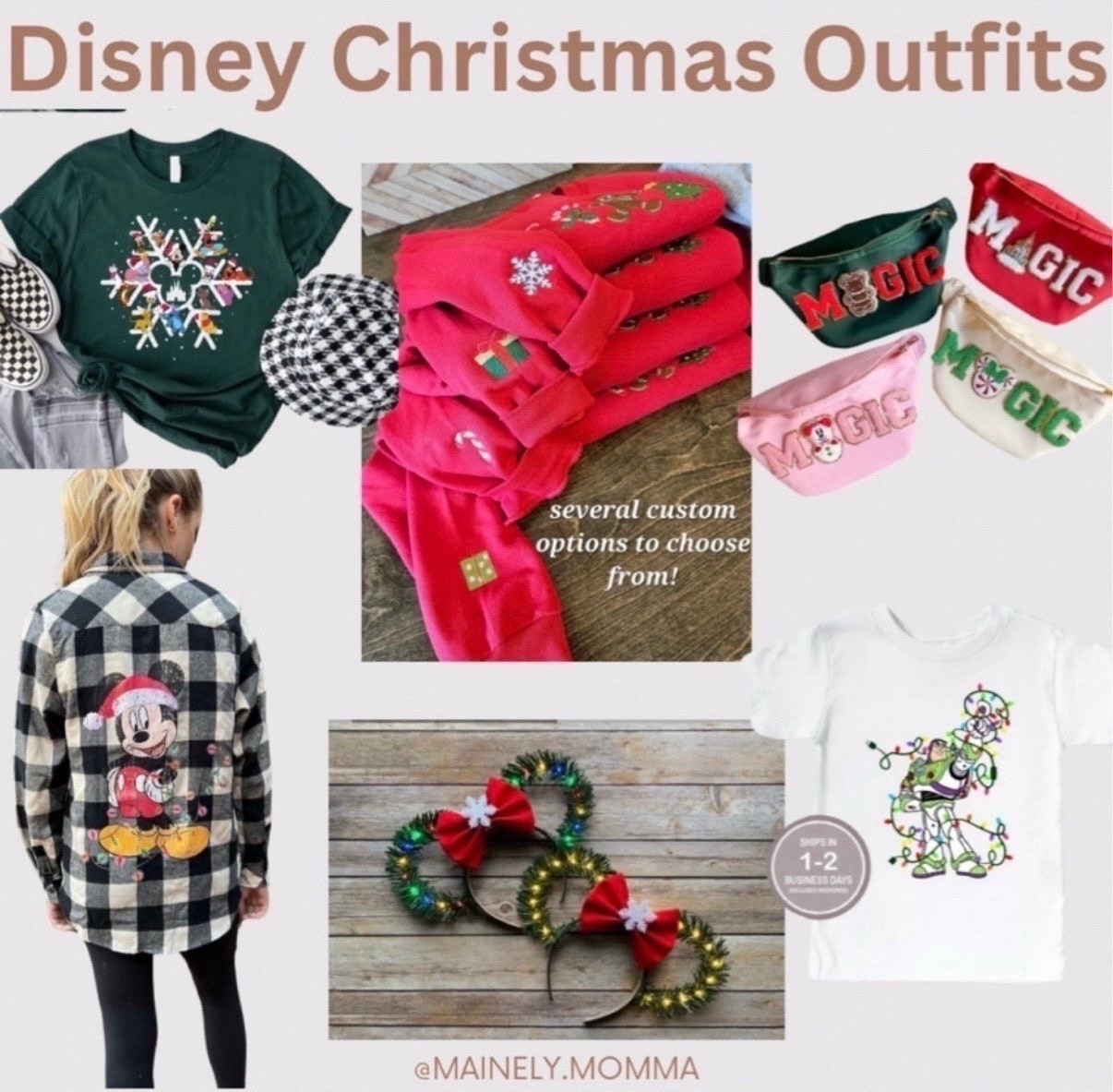 Time to deck the halls Disney style! 🎄✨
Rounding up the cutest Christmas tees, embroidered crewnecks, flannels, custom sweatshirts, festive ears, and MAGIC belt bags for your holiday park days (or just cozying up at home).

So many small-shop finds and customizable pieces that make gifting and styling extra special this season. Everything is linked in my LTK for easy shopping!

Tap to grab your favorites before the Christmas rush hits! ❤️💚

#LTKHoliday #LTKmomlife #LTKGiftGuide