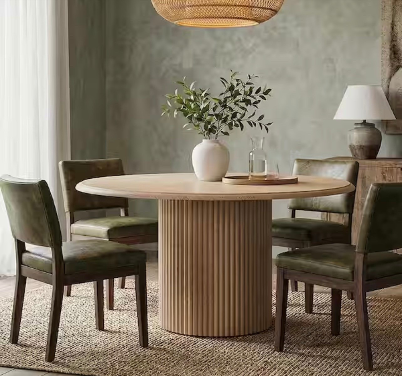 Oak round dining table at The Home Depot

#LTKHome #LTKSeasonal
