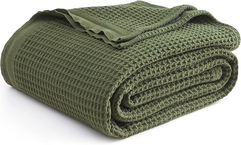 Bedsure 100% Cotton Blankets King Size for Bed - 405GSM Waffle Weave Blankets for Summer, Cozy an... | Amazon (US)