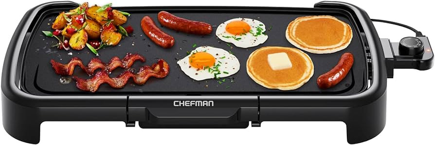 Chefman XL Electric Griddle with Removable Temperature Control, Immersible Flat Top Grill, Burger... | Amazon (US)