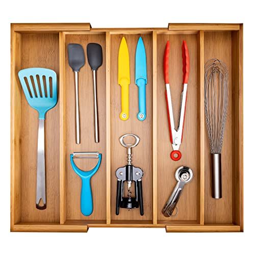 Seville Classics Bamboo Wood Utensil Organizer Box for Kitchen Drawer, Pantry, Makeup, Office Sto... | Amazon (US)