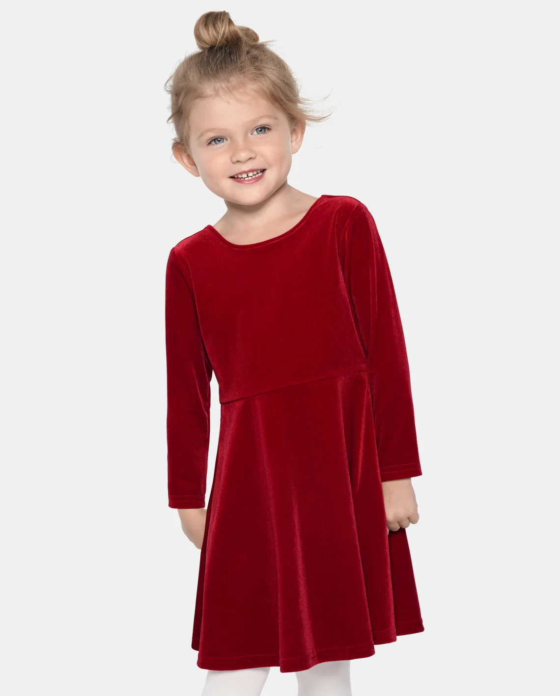 Baby And Toddler Girls Velour Everyday Dress - red | The Children's Place