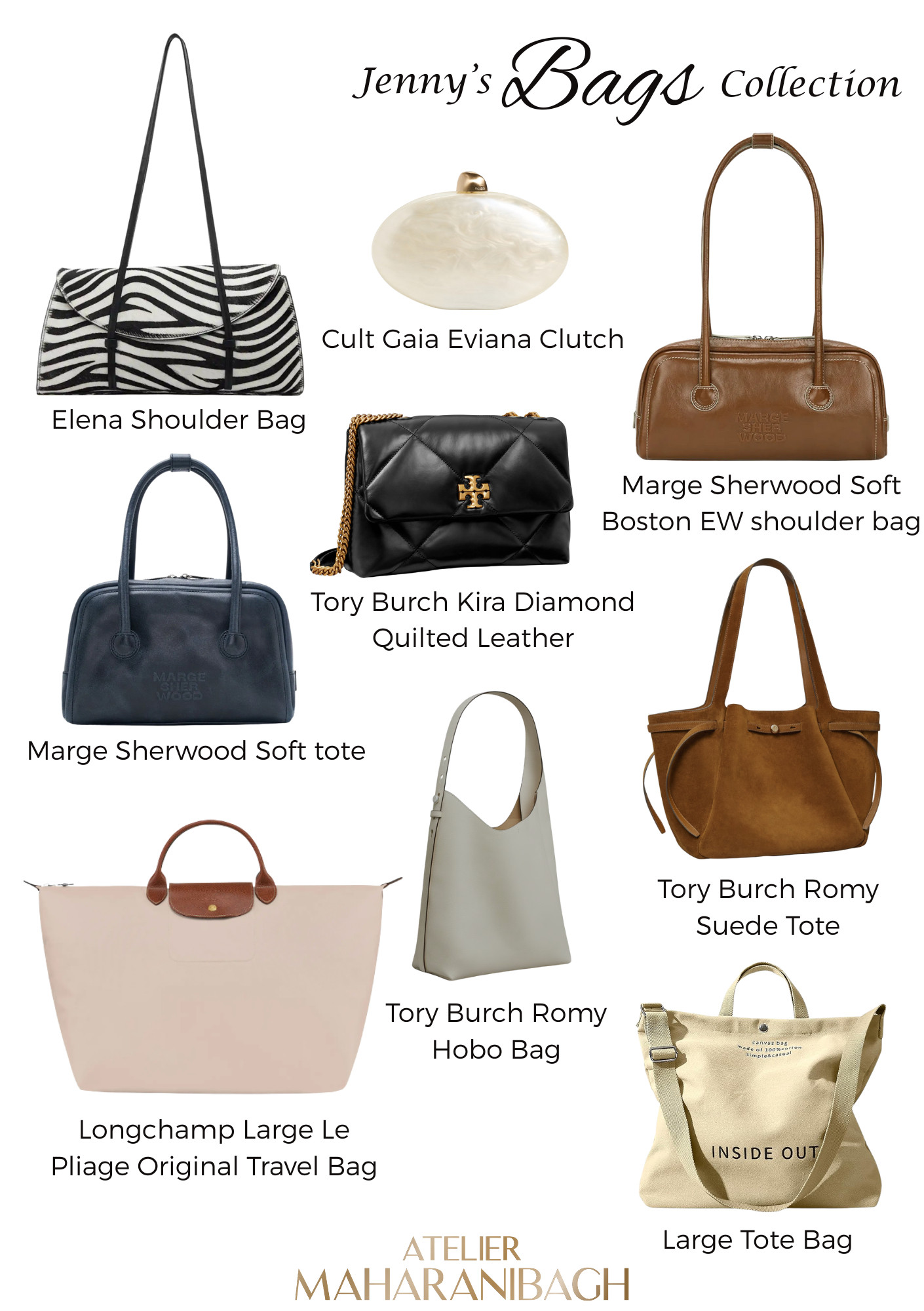 BAGS Collection

Jenny’s Bags Collection 👜

From suede totes to sculptural clutches — a curation of everyday luxury.

Which one’s your favourite?

#BagEdit #ClosetDiaries #AtelierMaharanibagh 

 