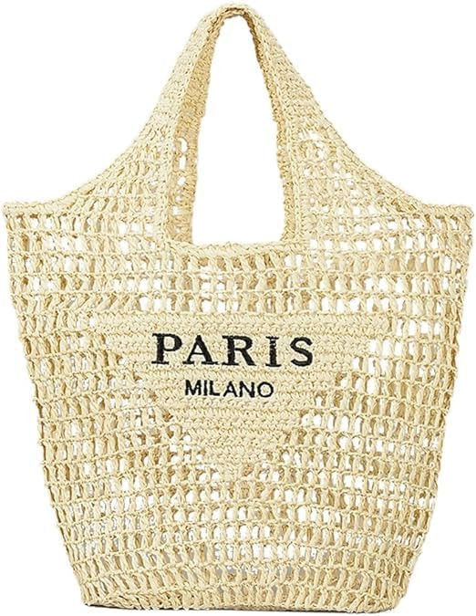 Straw Beach Bags for Women Large Summer Shoulder Tote Bag Large Vacation Travel Handbags Mesh Hol... | Amazon (CA)