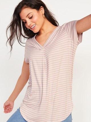 Loose-Fit Luxe V-Neck Tunic Tee for Women | Old Navy (US)