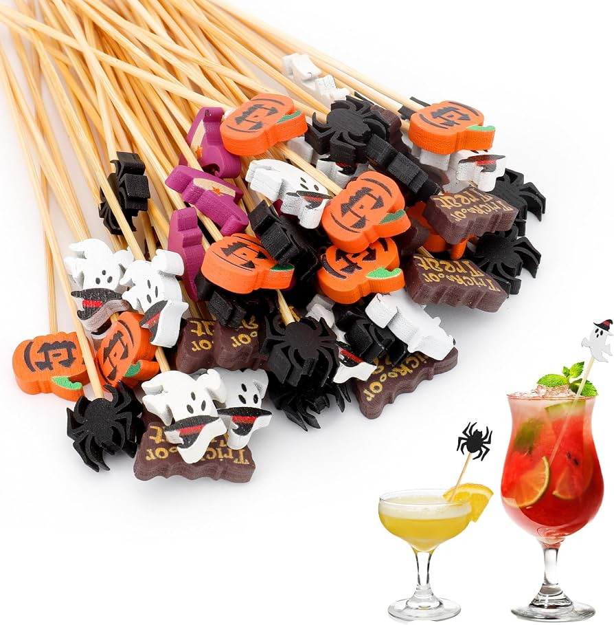 Halloween Toothpicks, 100 PCS Halloween Toothpicks for Appetizers, Halloween Cocktail Picks, Bamb... | Amazon (US)