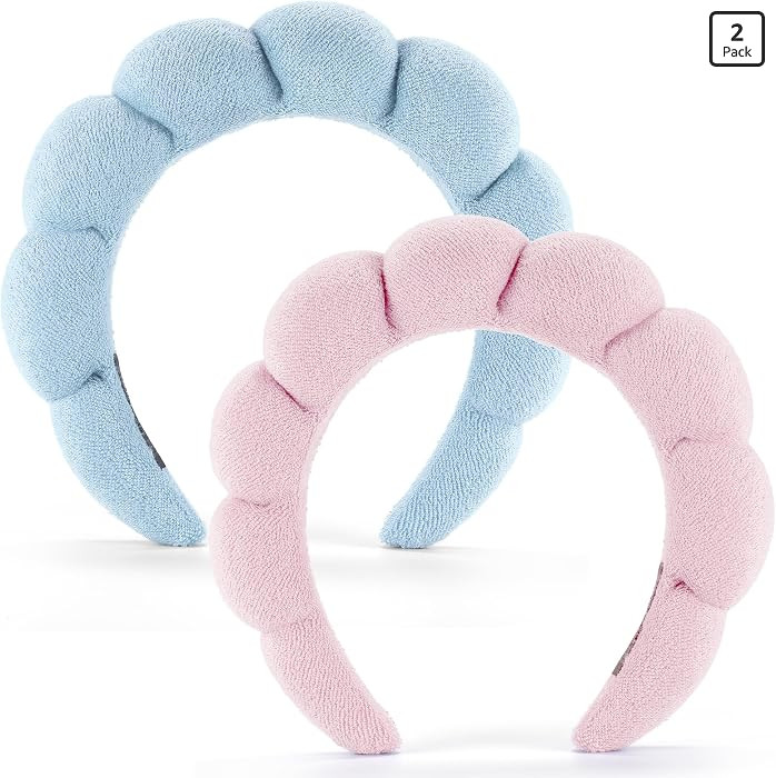 Ztomine Spa Headbands for Face Washing, Facials, Masks & Skin Treatments, Set of 2, 100% Cotton T... | Amazon (US)
