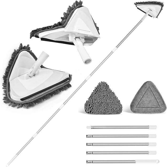 JEHONN Wall Mop with Long Handle 80 inches, Upgraded 180\u00b0 Collapsible Baseboard Cleaner Tool... | Amazon (US)
