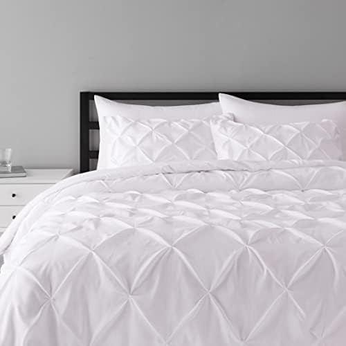 Amazon Basics Pinch Pleat All-Season Down-Alternative Comforter Bedding Set - Full / Queen, Brigh... | Amazon (US)